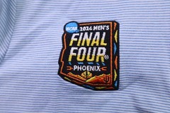Rhoback Shirt Womens Large 2024 NCAA Final Four Phoenix Quarter Zip Blue Stripe