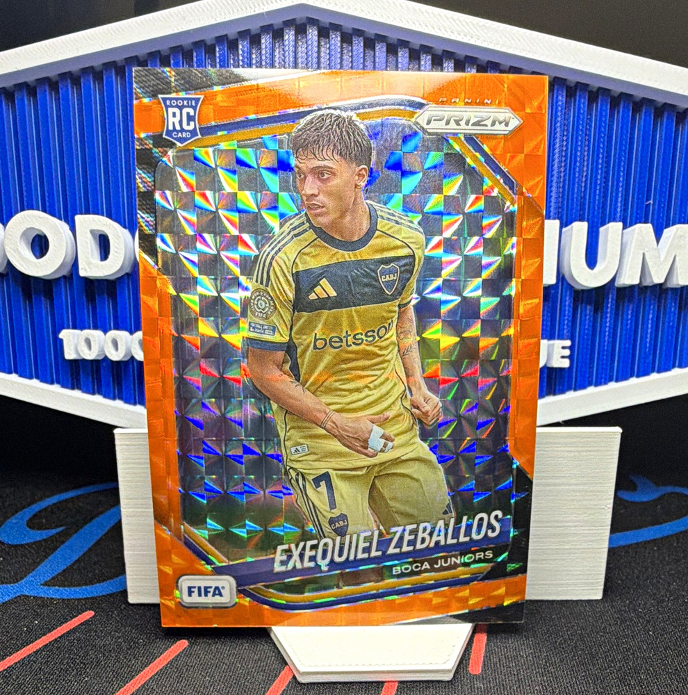 Panini Prizm FIFA Exequiel Zeballos #174 Orange Mosaic RC /299 Boca