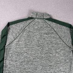 Antigua brand Milwaukee Bucks heather gray and green 1/4 zip pullover NBA Mens L