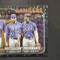 TEXAS RANGERS 2024 Topps Black Crackle Foil #656 Postseason Prominence