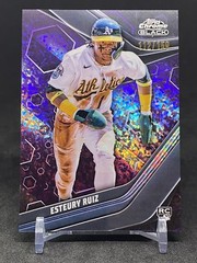 2023 Topps Chrome Black Purple Mini Diamond Refractors #47 Esteury Ruiz