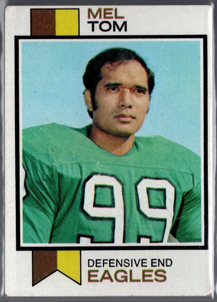 1973 Topps Football Card #8 Mel Tom Rookie RC Philadelphia Eagles VG Wrinkle