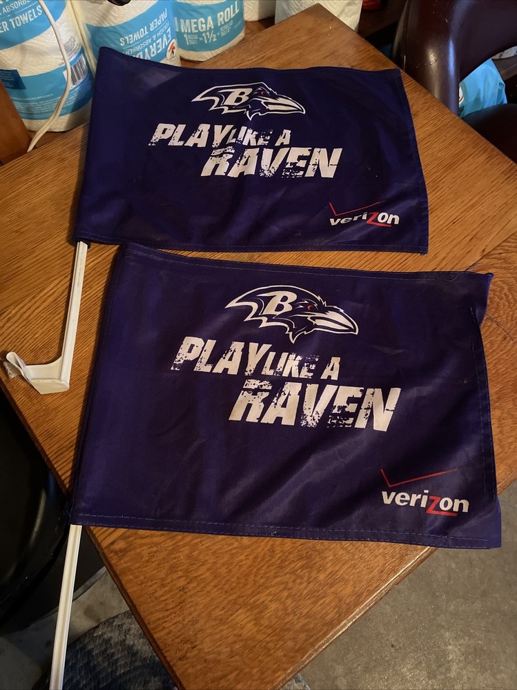 Baltimore Ravens Falcons Verizon Promotional Play like A Raven NFL Car Flags 2