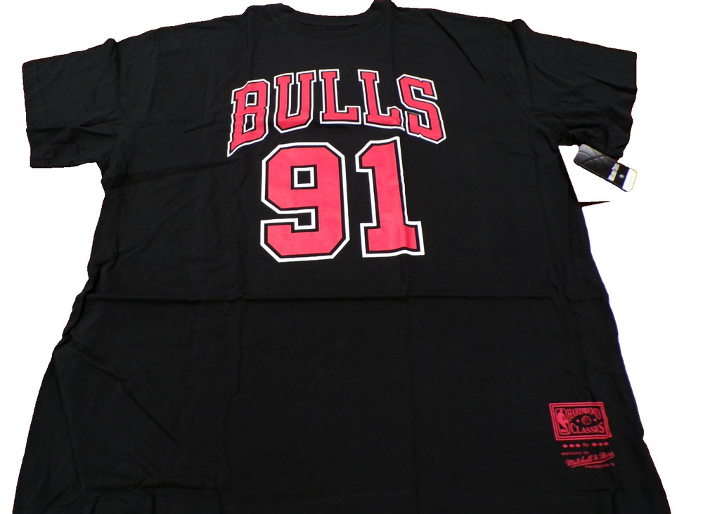 MITCHELL & NESS NBA CHICAGO BULLS DENNIS RODMAN BLACK T-SHIRT SIZE 3XLB