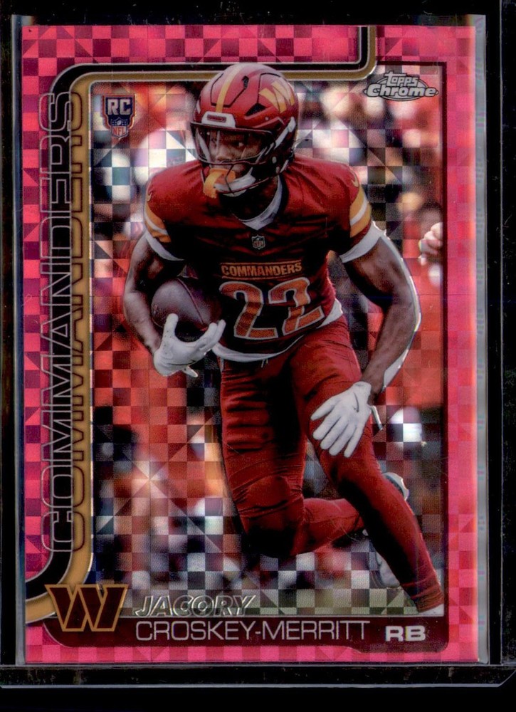 2025 Topps Chrome #387 Jacory Croskey-Merritt Pink X-Fractor