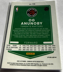 2021-22 Panini Donruss Optic Basketball OG Anunoby Toronto Raptors Blue Velocity