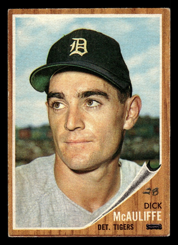1962 Topps #527 Dick McAuliffe RC – Detroit Tigers (High Number / MARKED)