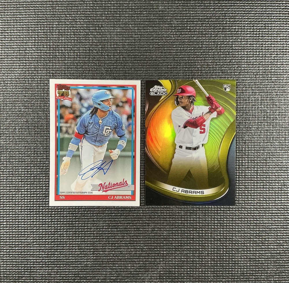 2022 Topps Chrome Black CJ Abrams Gold Refractor /50 + 2026 Topps Auto RARE SSP
