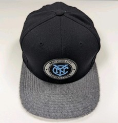 NYC Football Club Mitchell & Ness Fitted Cap Hat Furry Brim Black/Gray Sz 7 3/8