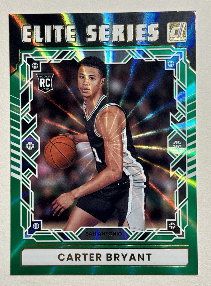 2025-26 Panini Donruss Carter Bryant Elite Series Green Lazer RC Spurs