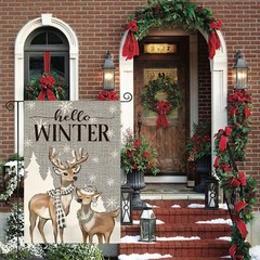 AVOIN colorlife Hello Winter Reindeer Garden Size-12 x 18", Multi