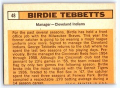 1963 Topps Birdie Tebbetts #48 Cleveland Indians