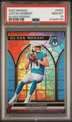 2022 Panini Mosaic Justin Herbert Glass Mosaic GM2 PSA 10 Gem Mint