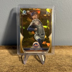 2023 Bowman Sapphire Zach Thornton 1st Gold Refractor 31/50 Mets BDC-187