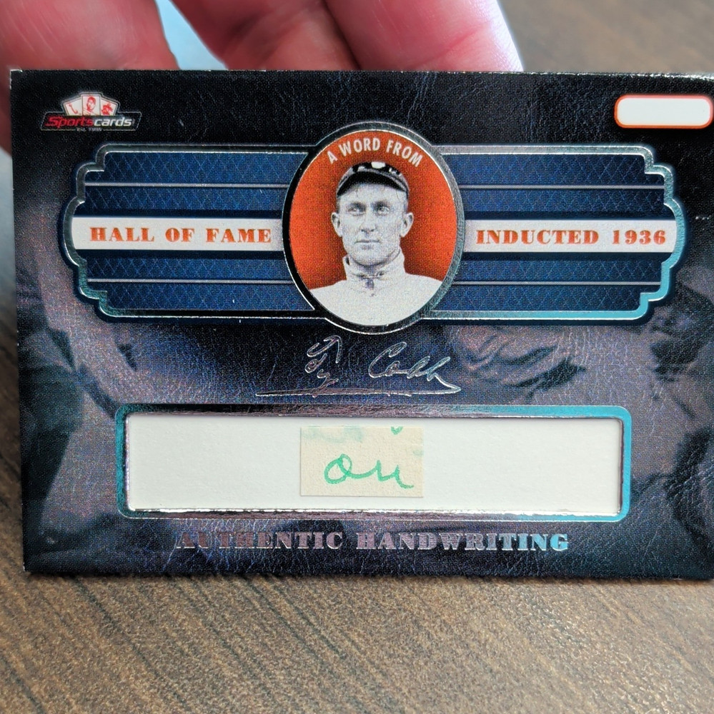 2019 Sportscards.Com A Word From Ty Cobb #TY-AWF Hall of Fame Relic