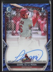 2023 Bowman #CPA-SD Samil De La Rosa Chrome Auto Blue Lunar Refractor #/150