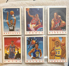 Fleer 1990-91 NBA Insert 6-Card Lot Jordan Robinson Barkley Ewing Malone Set