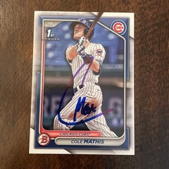 2024 Bowman Draft COLE MATHIS 1ST BOWMAN #BD-81 Cubs RC AUTO SIGNED IP