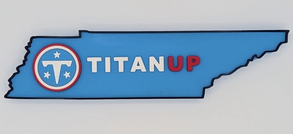 Tennessee Titans 3D Printed New Logo Plaque Sign Wall Mount Desk Shelf Stand New