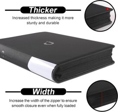 Premium Card Binder 16 Pocket – Fits 1600 Cards，4X4 Ringless Card Album with Sle