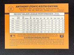 1989 Panini Donruss Donruss 90 Tony Gwynn #86 Padres