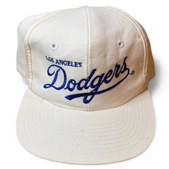 VTG 80s MLB Baseball Log Angeles Dodgers Signature Script Logo Snapback Hat