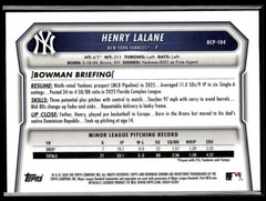 2026 Bowman Chrome Sapphire 1st Gold Refractor Henry Lalane /50 New York Yankees