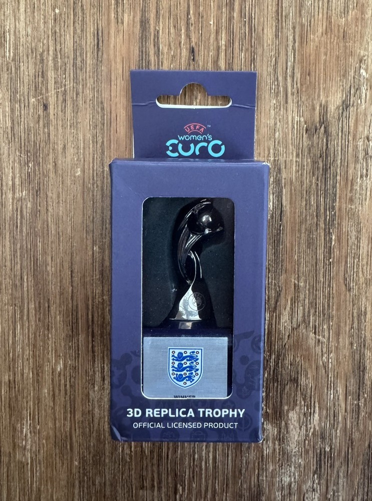 Official UEFA Women&rsquo;s Euro 2025 England Winners Trophy Metal 3D Replica 8cm