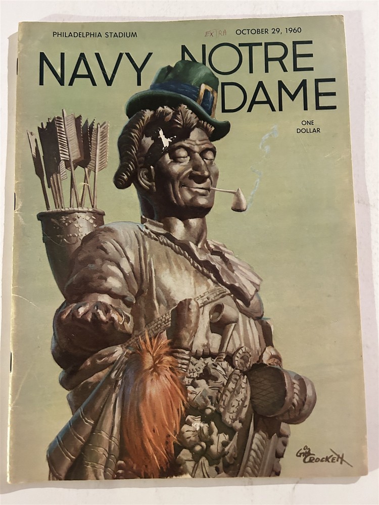 1960 NOTRE DAME vs NAVY Program NICK BUONICONTI Daryle LAMONICA Myron POTTIOS
