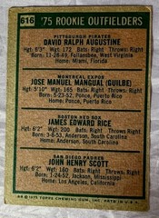 1975 Topps – 1975 Rookie Outfielders Jim Rice, Pepe Mangual, John Scott #616