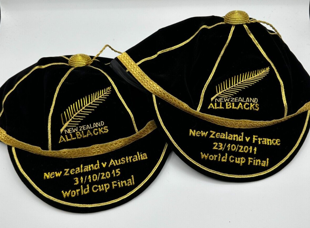 New Zealand All Blacks Commemorative Cap, World Cup Final 2011 & 2015 Set – £109