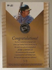 2024 Leaf Collective Jose Canseco Press Pass Authentics Silver Crystal Auto 3/3