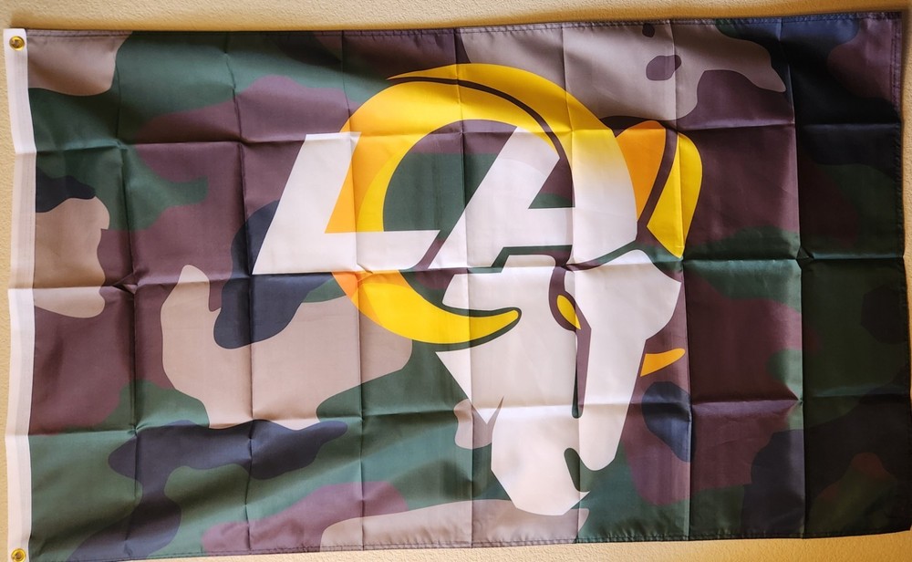 Los Angeles Rams Woodland Camo Camouflage Flag 3×5 With Grommets Football NFL