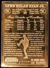 1993 Bleachers 23kt Gold Nolan Ryan Record Breaking 27th Season #34 SN5867/10000