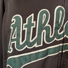 Vintage STITCHES Oakland Athletics Zip Up Striped Jacket Size Large Polyester