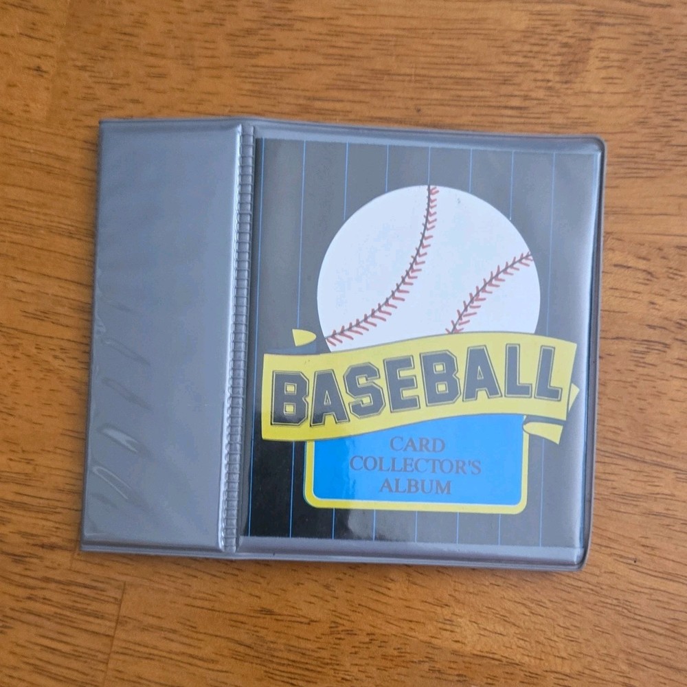Vintage Baseball Card Album 4-Pocket 20pg Gray Plastic Ringless Binder