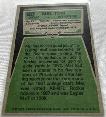 1975 Topps Football Mel Tom Chicago Bears base card #184