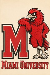 Miami University RedHawks 12x8in Metal Sign Wall Decor NCAA Fan Gift