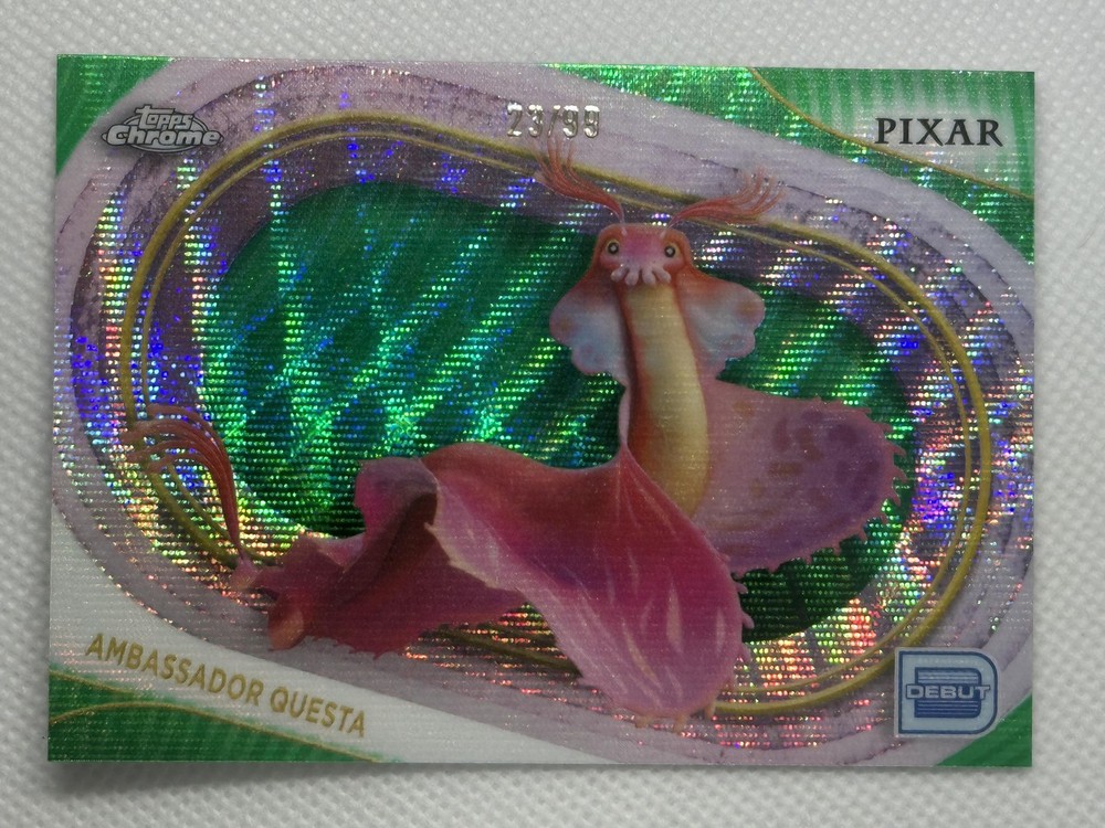 Ambassador Questa 2025 Topps Chrome Disney Card Pixar Green Wave Elio #/99