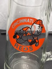 Vintage Cincinnati Reds Beer Glass Cup Souvenir 7 inches Tall Stein