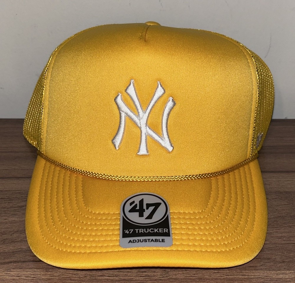 &rsquo;47 Trucker New York Yankees Foam Adjustable Snapback Hat Cap Gold New