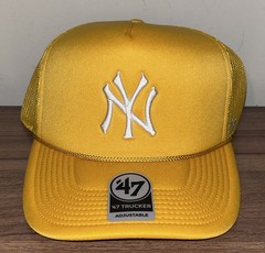 &rsquo;47 Trucker New York Yankees Foam Adjustable Snapback Hat Cap Gold New