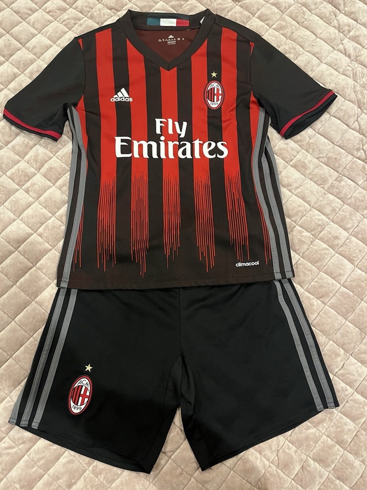 AC Milan 2016-17 Home Kit Size Youth Medium 11-12 Years