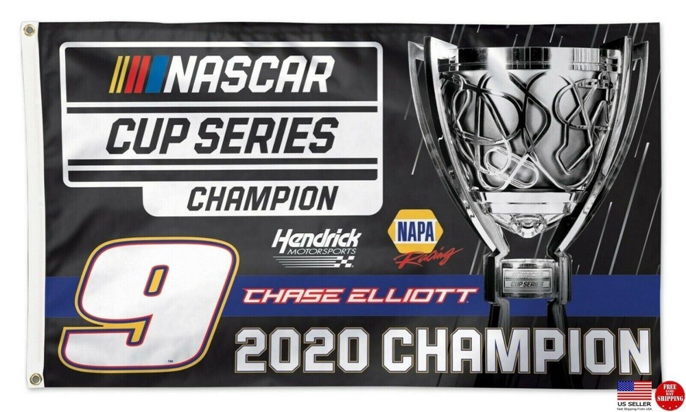 Chase Elliott #9 NAPA Championship 2020 3&prime; x 5&prime; Deluxe Flag Man Cave Instock