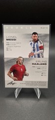Lionel Messi Erling Haaland 2023 Leaf Exclusive Legends Dual #ELE-10 Rookie RC