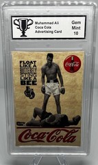 Muhammad Ali Coca Cola Advertising Card | Graded Gem Mint 10 | FREE SHIPPING!!