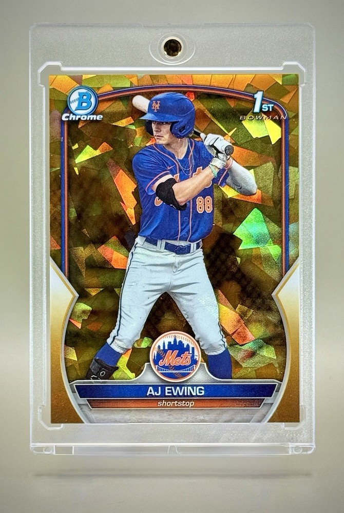 AJ Ewing 2023 1st Bowman Draft Chrome #BDC-142 Sapphire GOLD RC #/50 SP