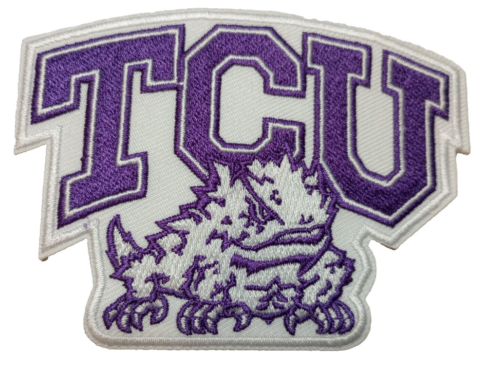 Texas Christian Horn Frogs~TCU~Embroidered PATCH~3 1/2&Prime; x 2 3/4&Prime;~Iron or Sew On