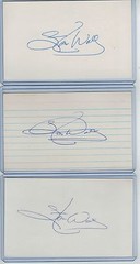 (3) STAN WALL INDEX CARD SIGNED 1975-77 LOS ANGELES DODGERS PSA/DNA CERTIFIED