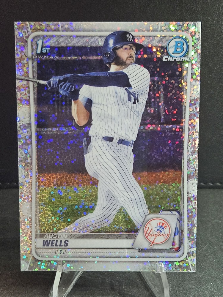 2020 Bowman Draft – Chrome Austin Wells #BD-56 Sparkle Refractor (RC)